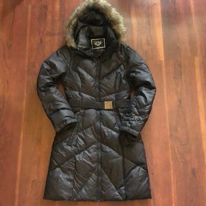 New RW&Co winter down parka jacket, faux fur hood